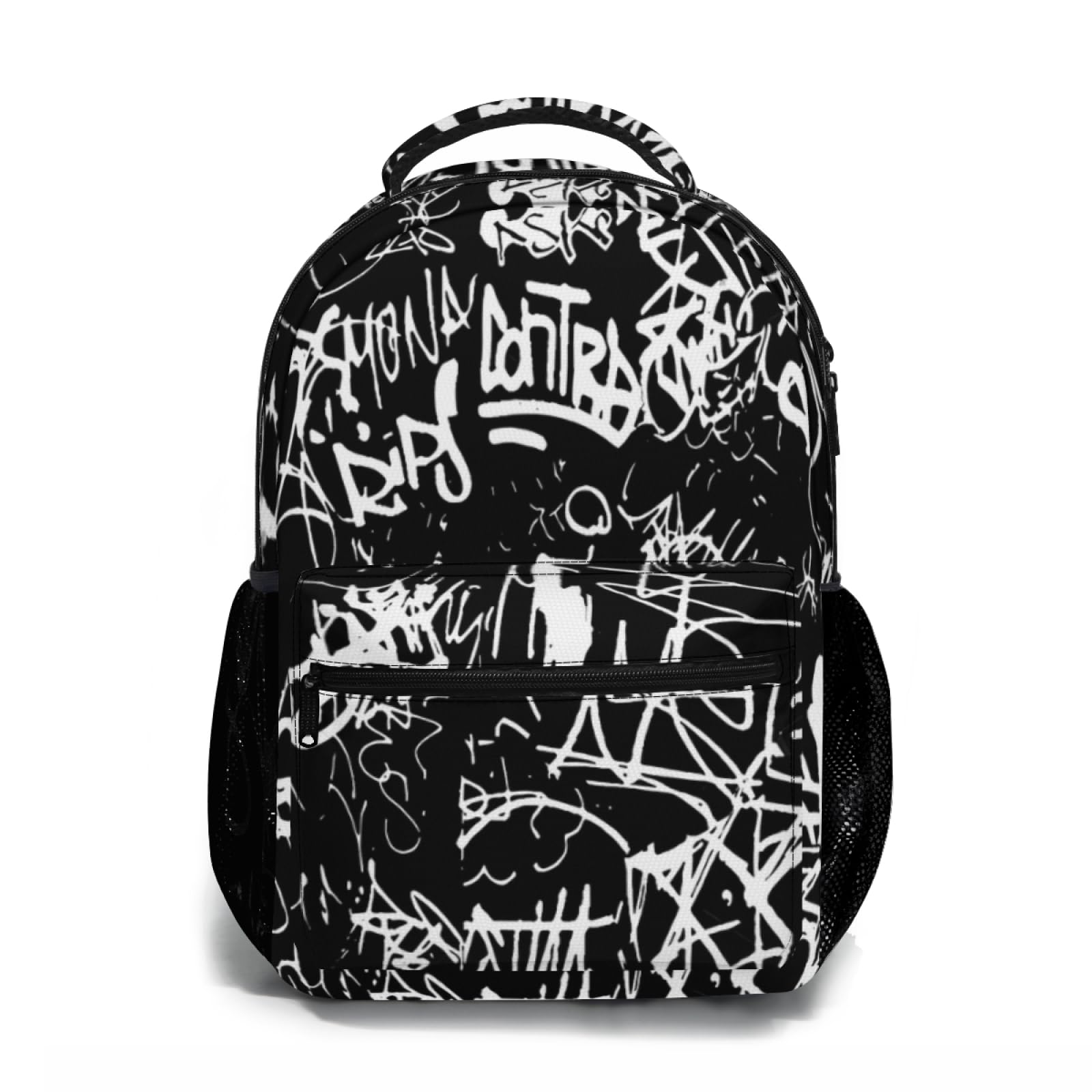 FHSUISN Funny Graffiti Art Backpack, Laptop Backpack with Multiple Pockets for Adult Hiking Travel Work 17 Inch