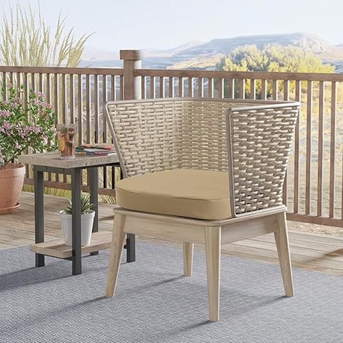 Miniatura 7 de idee-home Juego de 2 cojines para sillas de exterior, 17 x 17 x 3 pulgadas de grosor, cojines de asiento impermeables con lazos, almohadillas de