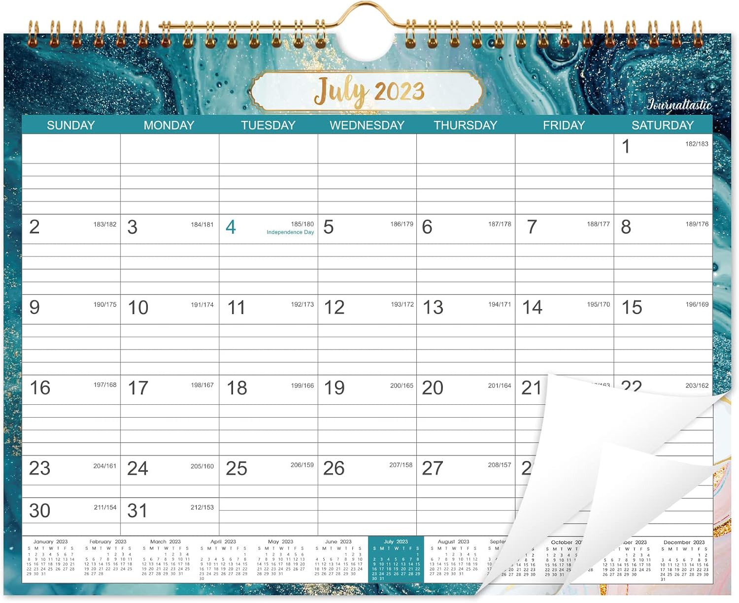 Wall Calendar 2023-2024 - Monthly Calendar July 2023 - December 2024, 11" × 8.5", Twin-Wire Binding, Hanging Loop, Premium Thick Paper Perfect for Organizing