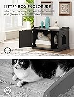 Vista 3 de Muebles de caja de arena para gatos, caja de arena oculta para gatos de interior, amplios muebles de baño para gatos con divisor extraíble, fácil