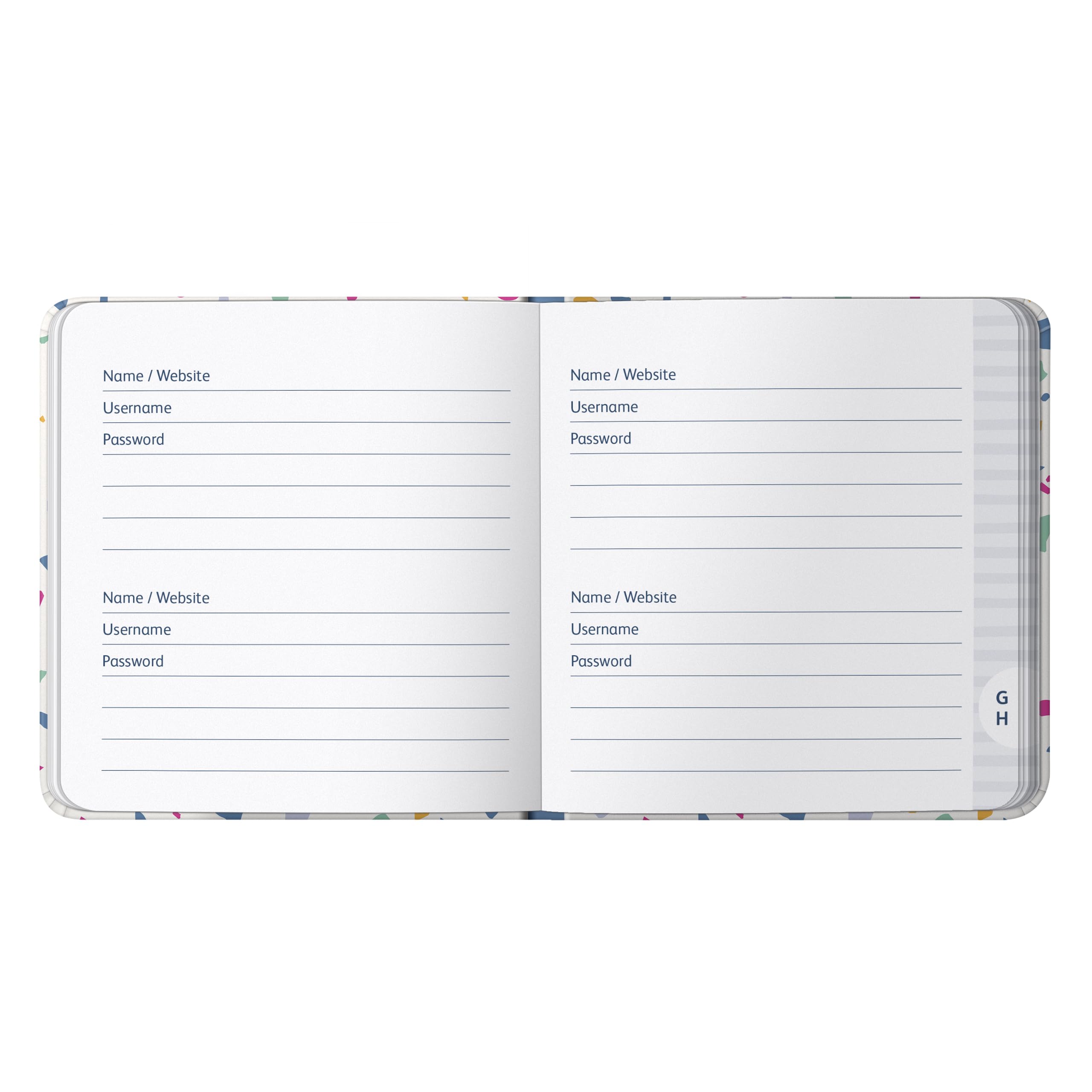 Busy B Password Book, Terrazzo Cover, All your Internet Passwords in One Place, Store a Maximum of 186 Internet Login Details - Image 2