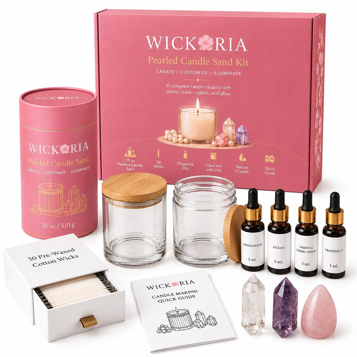Kit di sabbia per candele perlate, 510,3 g, sabbia per candele con