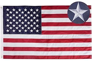 Bradford Embroidered American Flag 2ft x 3ft for Outdoors, Made in the USA