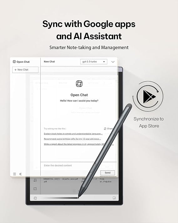 iflytek AINOTE Air 2 Bundle - Black Folio Case, 8.2-inch AI Note-Taking Tablet Writing Paper Tablets, Digital Notebook with Pen, Voice-to-Text Transcription, Multi-Languages Chatgpt Support