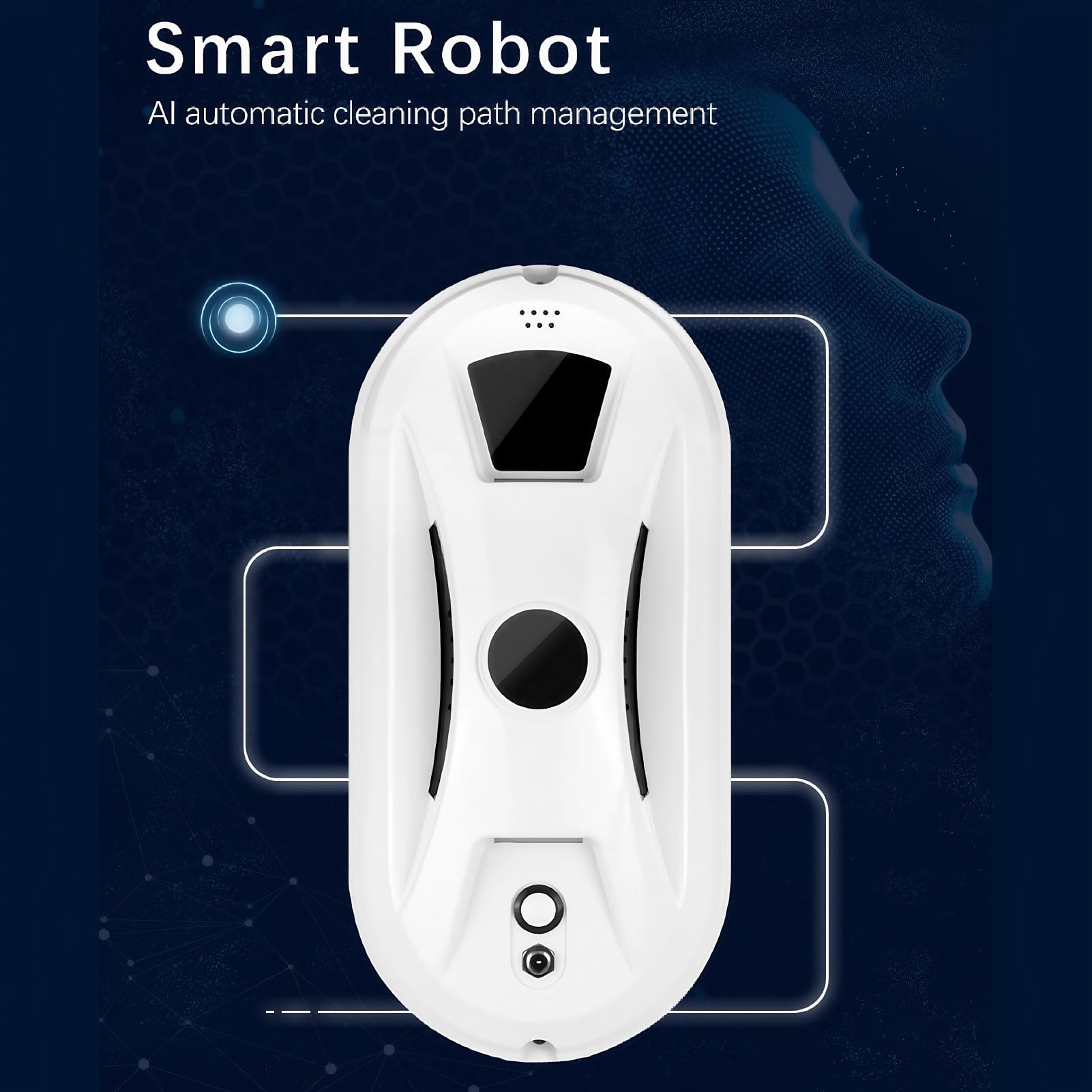 Robot limpiador de ventanas, dispositivo automático de limpieza de cristales con potencia de succión de 5600 Pa para limpieza profunda, ideal para uso doméstico y de oficina
