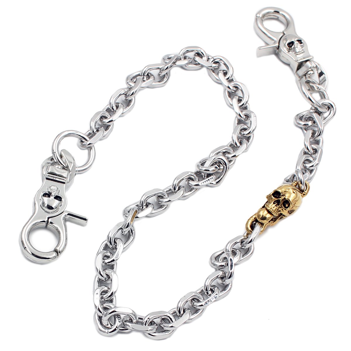 UNIQSUM złota czaszka charm Cut smycz portfel łańcuch Biker Punk breloczki
