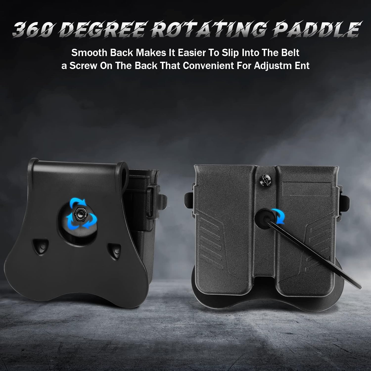 Universal Magazine Pouch,Double Magazine Holster,9mm/.40/.45 Magazine Holder for Beretta/Glock/Ruger/Sig Sauer/S&W/Taurus/H&K Single Stack/Double Stack Magazines, Ambidextrous Adj. OWB Mag Holder.