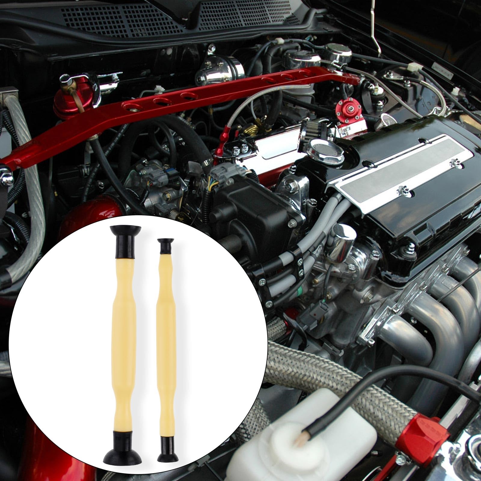 Gosknor 2pz Utensili Lappatura delle Valvole, 2 Dimensioni Utensili Rettifica delle Valvole Durevoli con Ventosa Comoda Maniglia Utensili Compressore Molla Valvole Accessori Manutenzione Riparazione