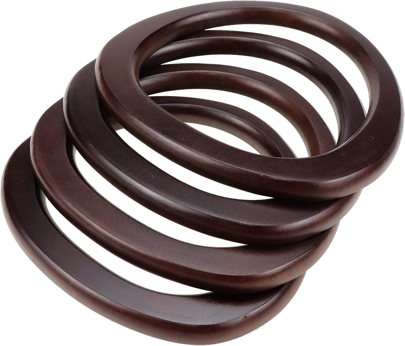 Geesatis 4 Pcs Circle Handbag Handles Wooden Purse Handles