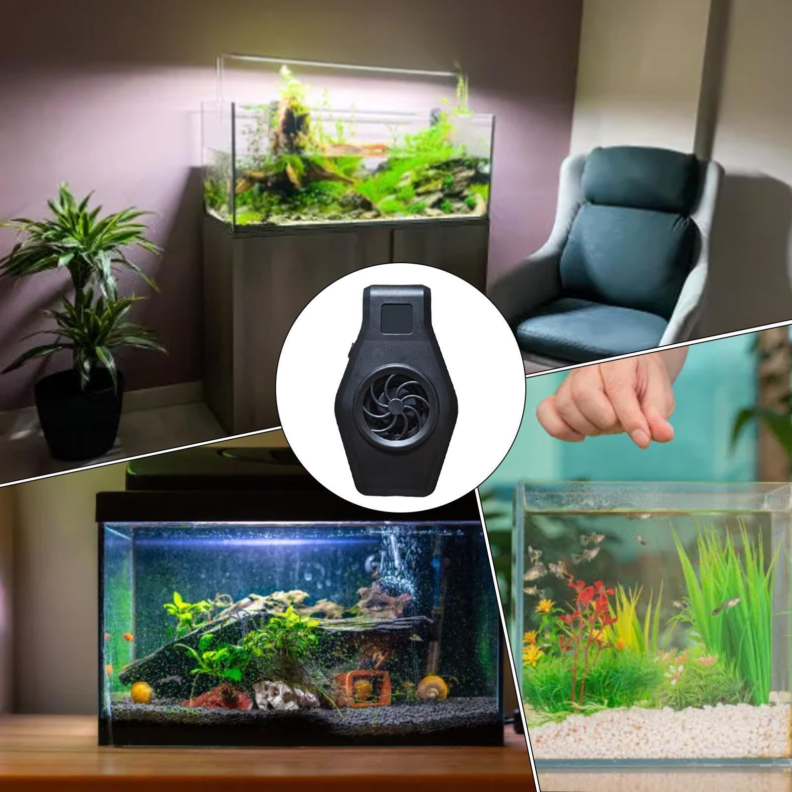 Ventola di raffreddamento per acquario, compatto per acquario, 2 dispositivi di raffreddamento per acquari, per casa, soggiorno, posto di lavoro