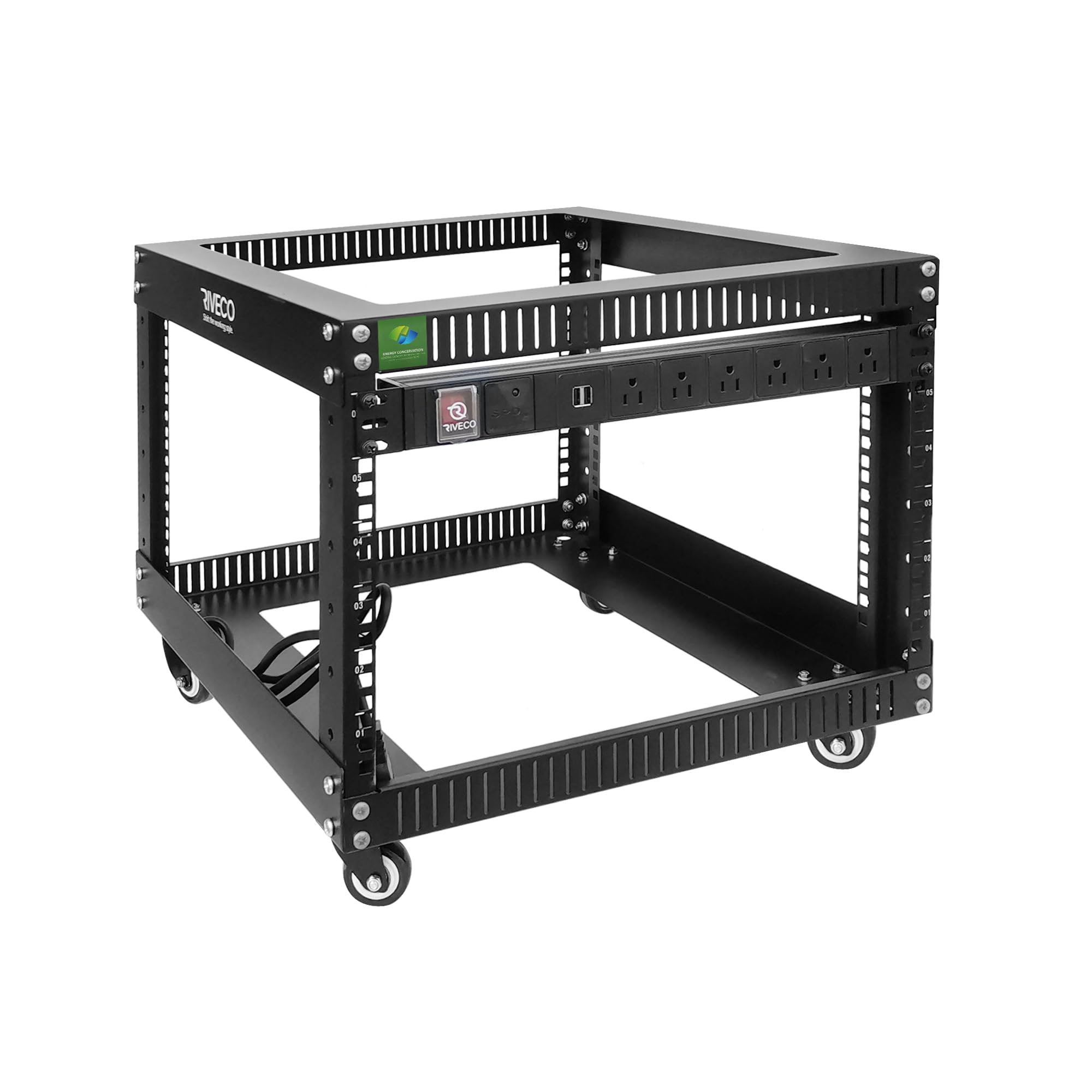 RIVECO 6U Server Rack with Wheels Open Frame Networking