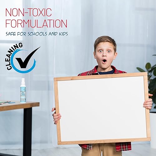 Miniatura 5 de Spray limpiador de pizarra de borrado en seco con paño de microfibra, líquido de limpieza de pizarra blanca de 4 onzas líquidas para sombrear y