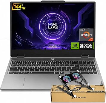 Lenovo LOQ AMD Ryzen 7 250 RTX 5050 Gaming Laptop, 16GB DDR5 | 1TB SSD