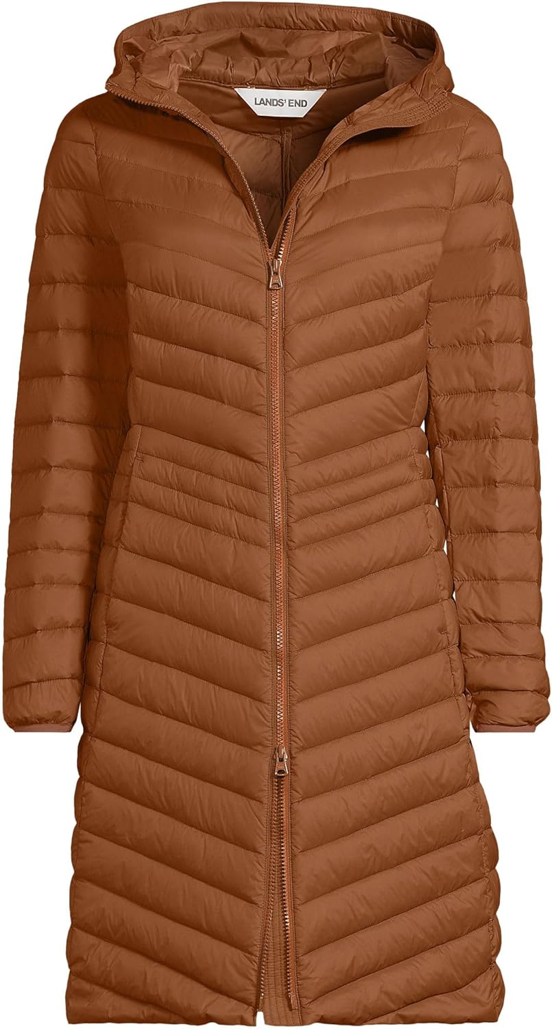 Lands' End Women's Ultralight Packable Long Down Coat - Image 4