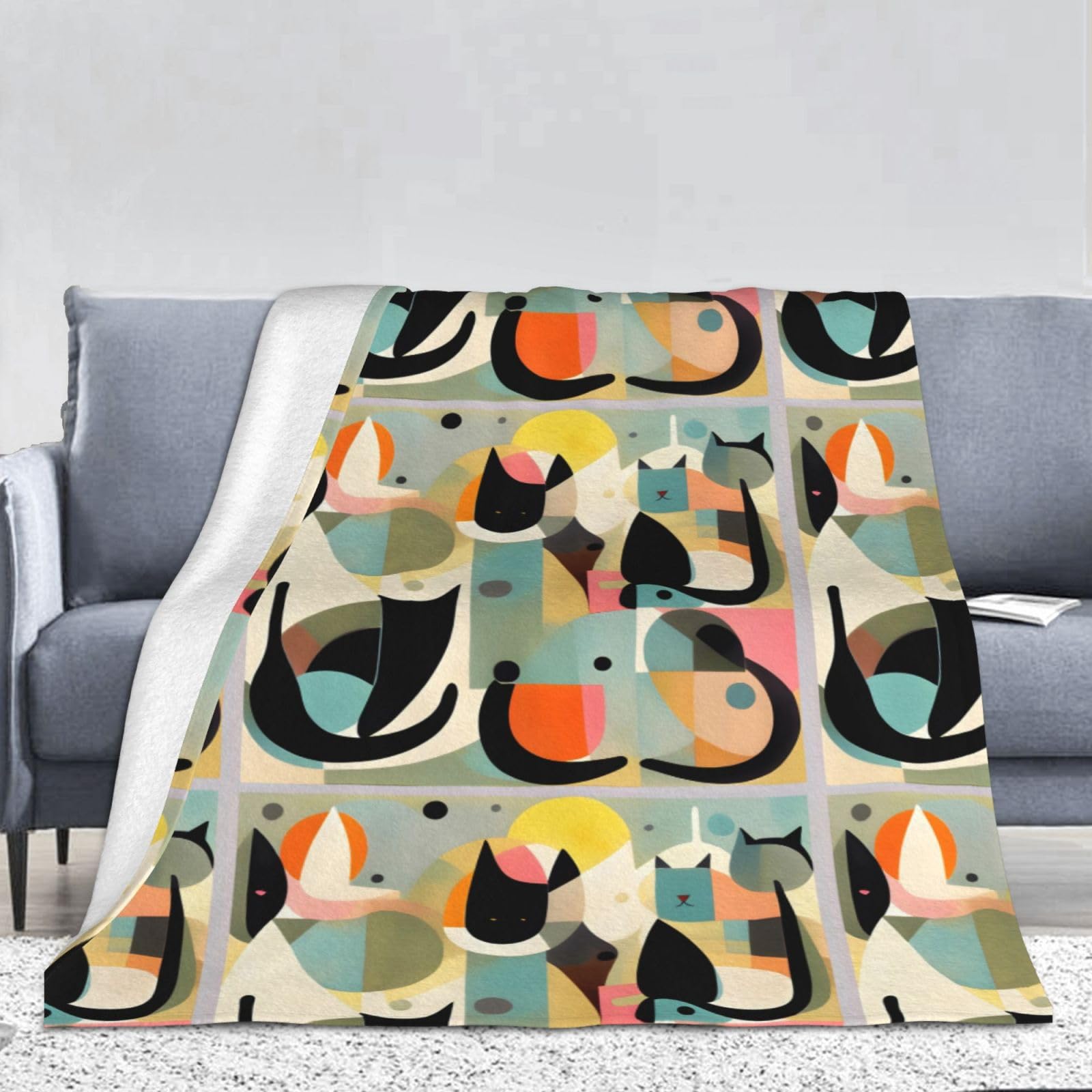 Couverture en flanelle chat anti-froid et douce pour peaux sensibles