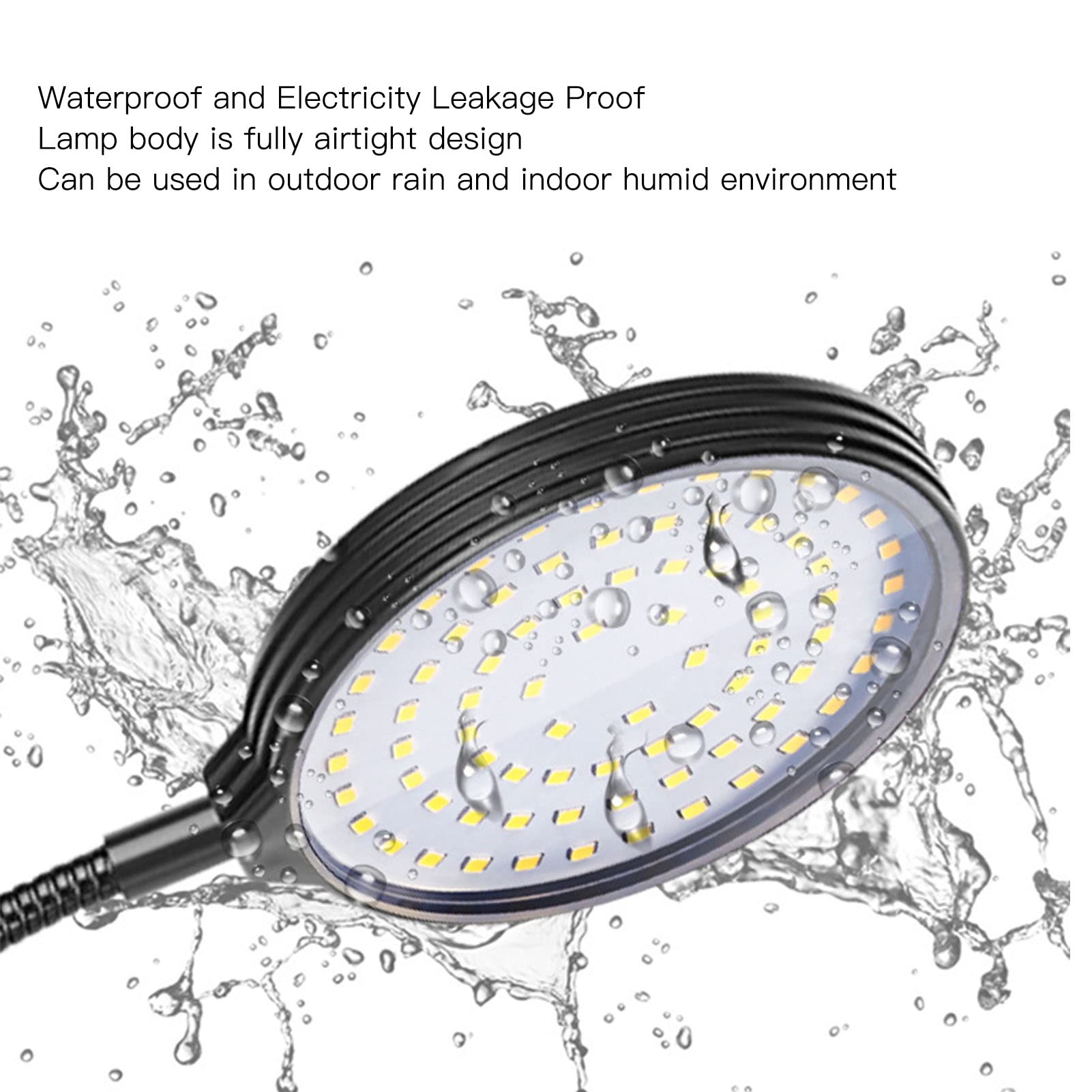 Luci a LED per piante da interno, luci a LED per coltivazione di piante con timer Auto On/Off 4/8/12H, doppia clip a collo di osso d'acqua per coltivare la luce con 5 livelli dimmerabili