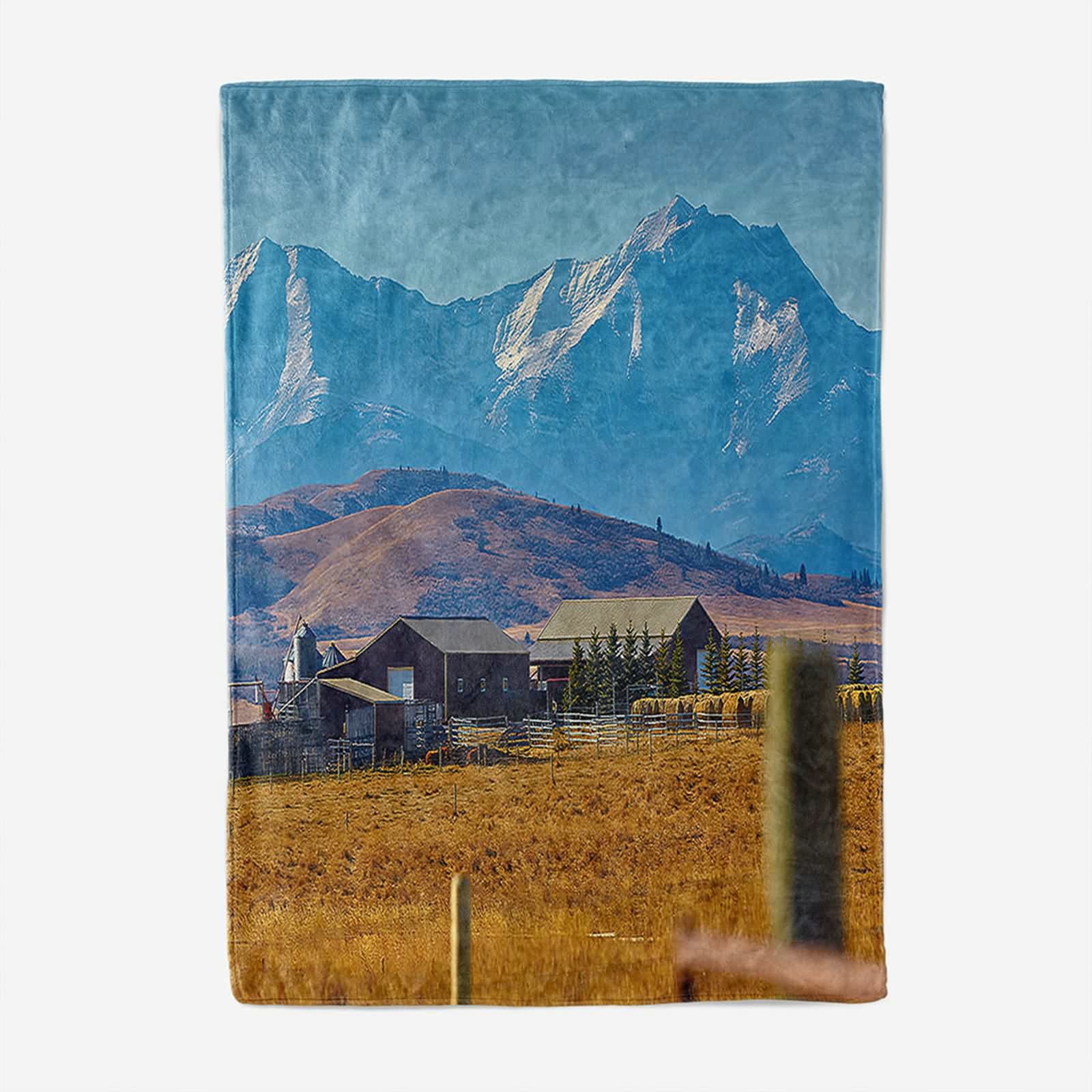 Aeici Couverture Polaire, Couverture Polaire Motif Couverture 160x200 cm Maison Montagne Couverture Canapé pour Salon Lit