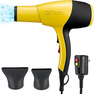 Sponsored Ad - Professional Hair Dryer, Ionic Hair Dryer AC 2100W, Best Fast Drying Hair Dryer with Ceramic +Tourmaline Te...
