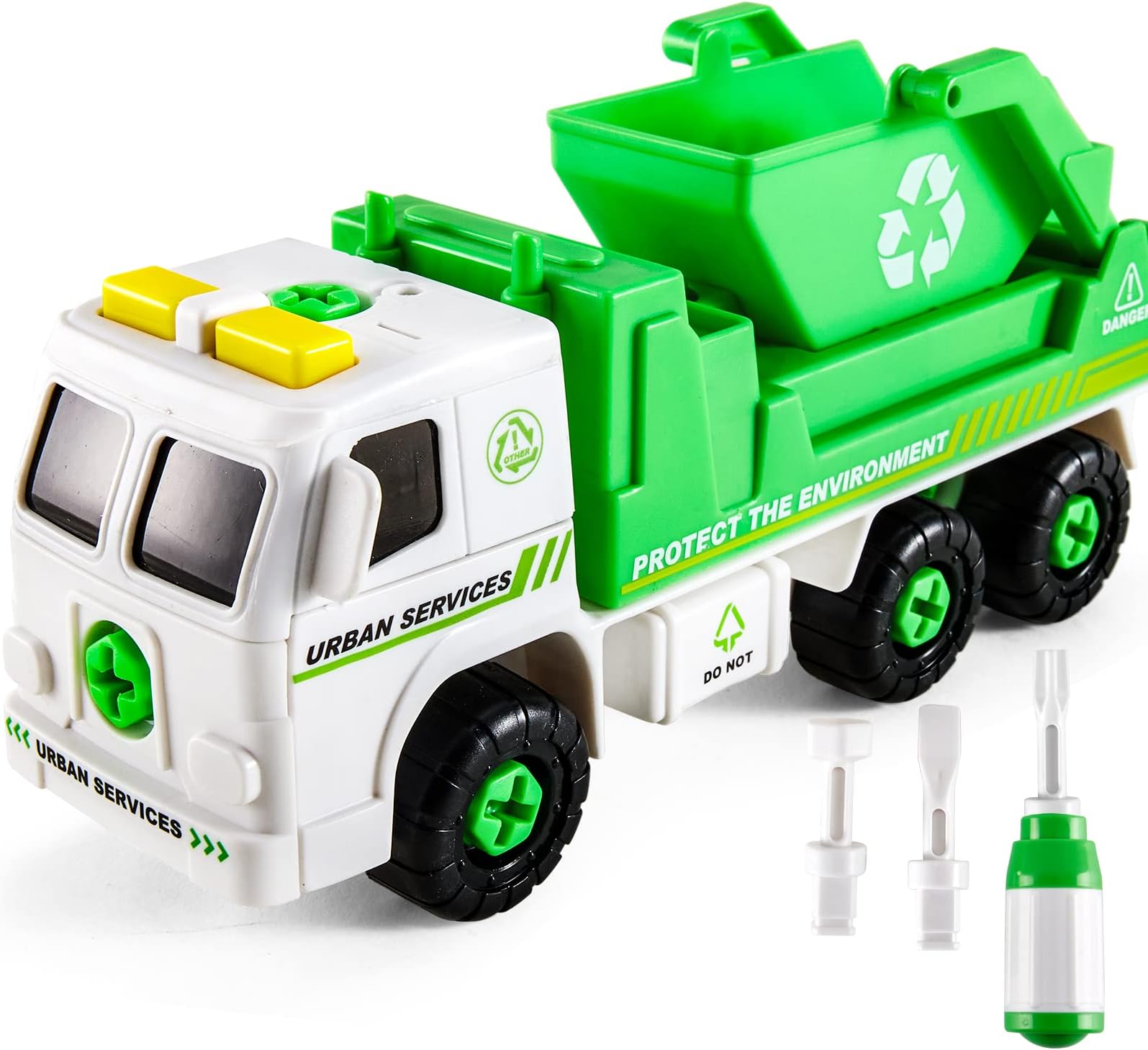 HERSITY Kids Garbage Trucks Take Apart Cars Toys, Rubbish Bin Lorry Children Educational Gifts Boys Toys Age 3 4 5