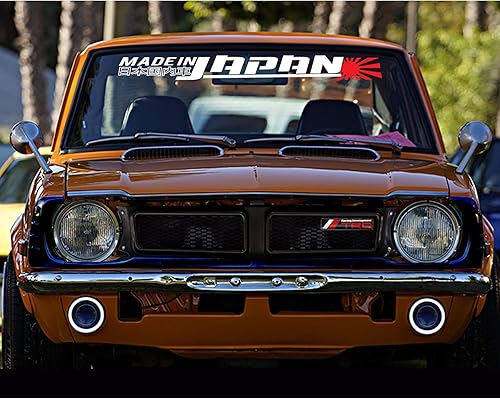 Calcomanía para parabrisas de automóvil fabricada en Japón con gráficos de vinilo troquelado (4.3 x 36 pulgadas)