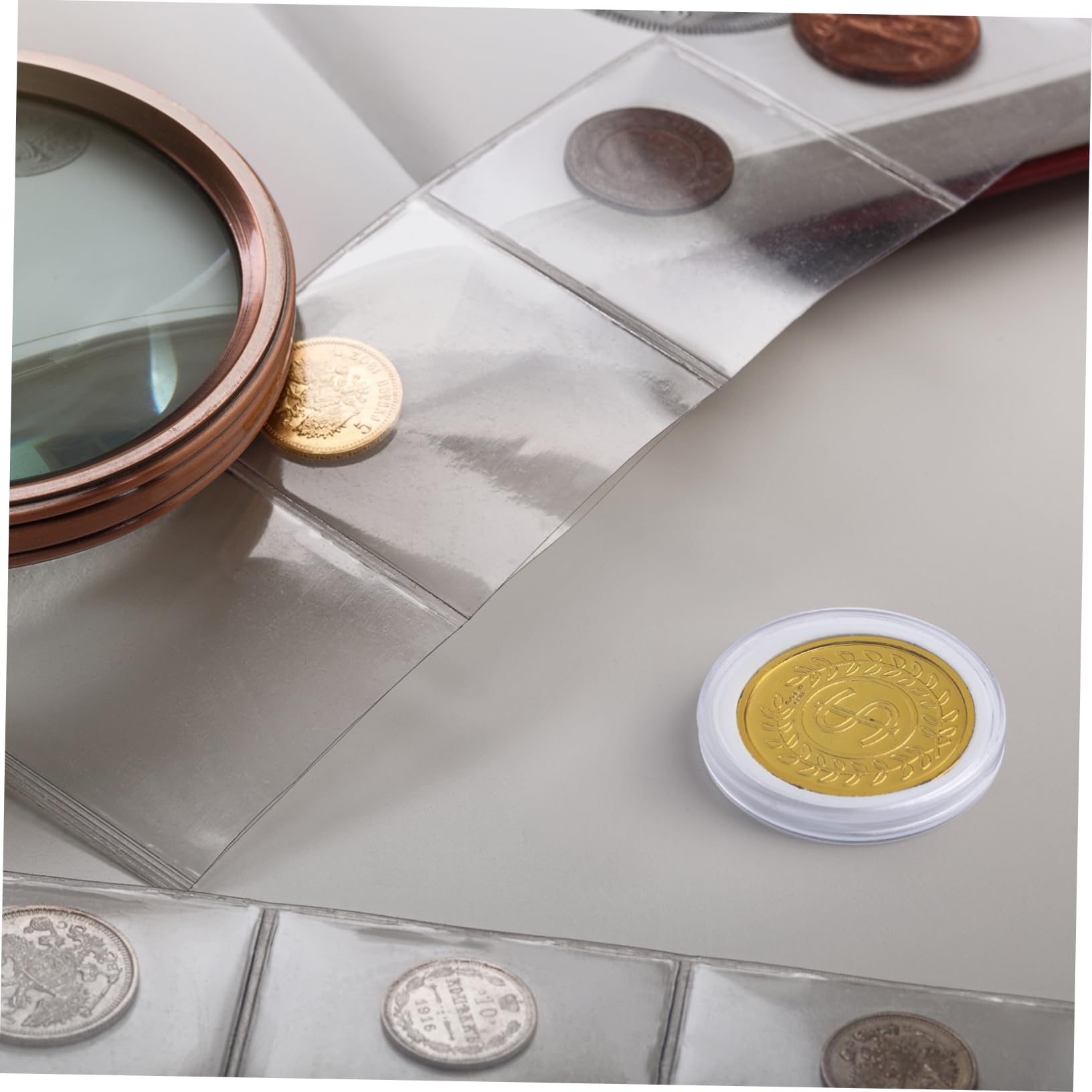 Veemoon 100piezas Cajas Protectoras de Plástico para Monedas Coleccionistas Unidades Organizadoras de Suministros Estuches Transparentes Individuales para Guardar Monedas Colección