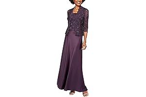 Women's Two-Piece Dress with Lace Jacket