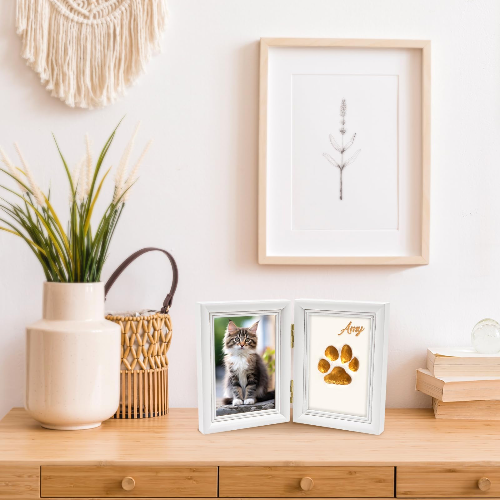 Clay Kit Pearhead Pet Paw Print Photo Frame With Clay Imprint Kit ...