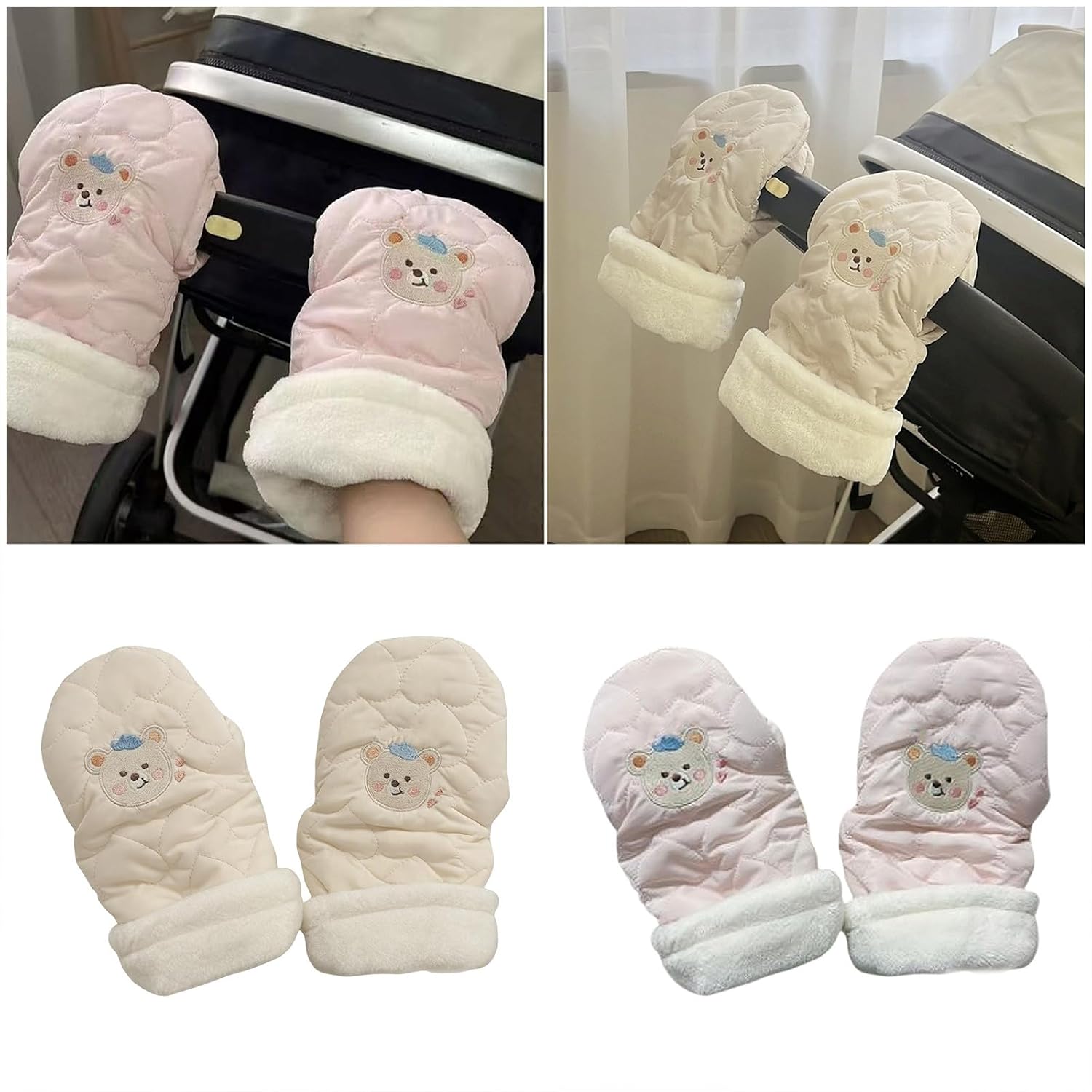Parent Friendly Strollers Mittens Windproof and Warm Gloves Simple Attachment Without Tool Needed for Prams Pushchair Handmuffs