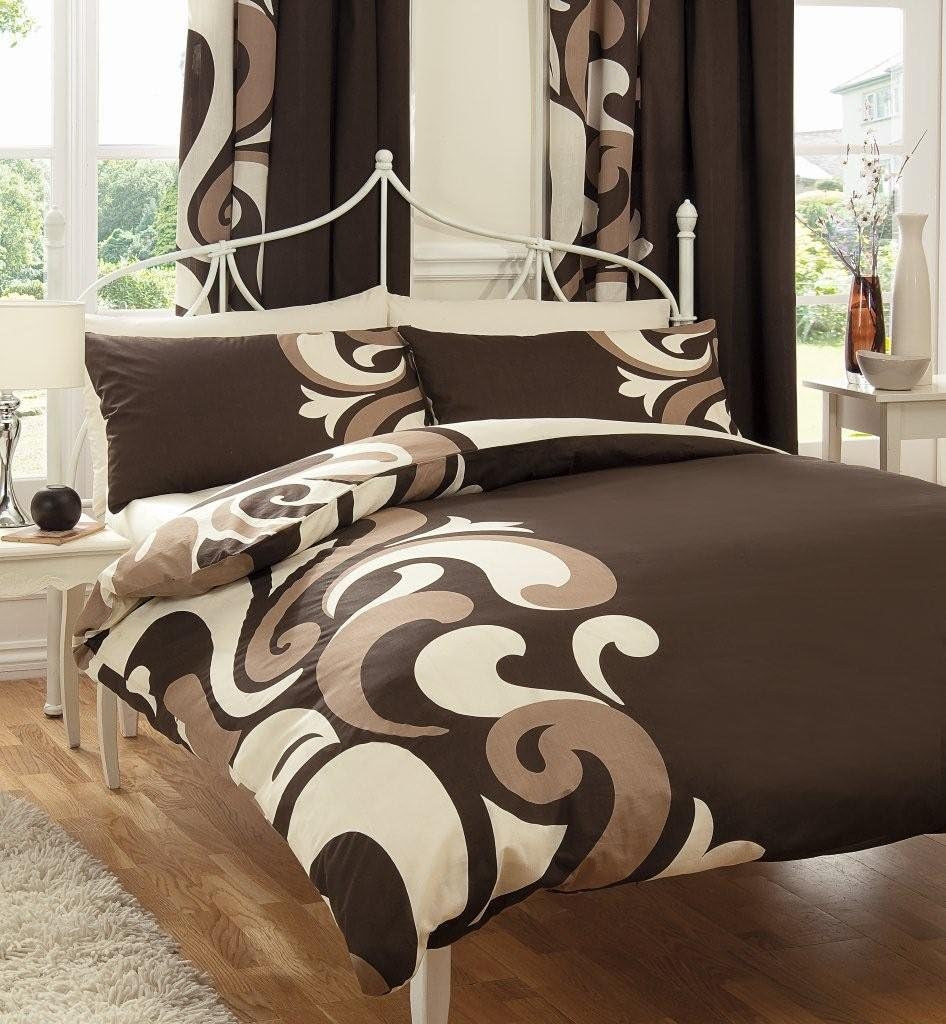 2PC GRANDEUR CHOCOLATE SINGLE SIZE BEDDING BED DUVET COVER QUILT SET WITH PILLOWCASES