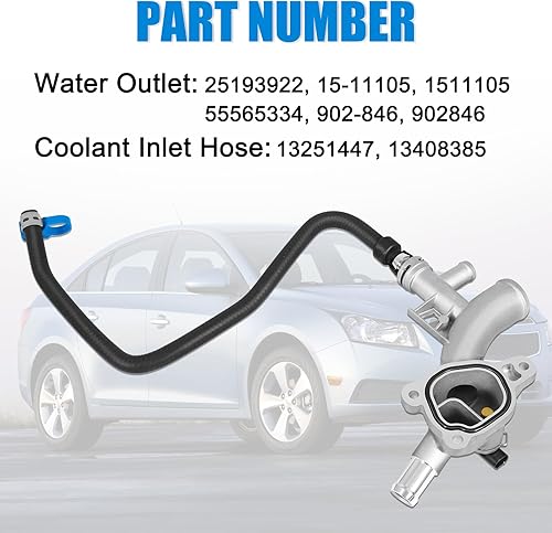 Miniatura 3 de 902-846 - Termostato de refrigerante de aluminio mejorado para motor con sensor compatible con Chevy Cruze Sonic Trax 2011-2020 Buick Encore 1.4L