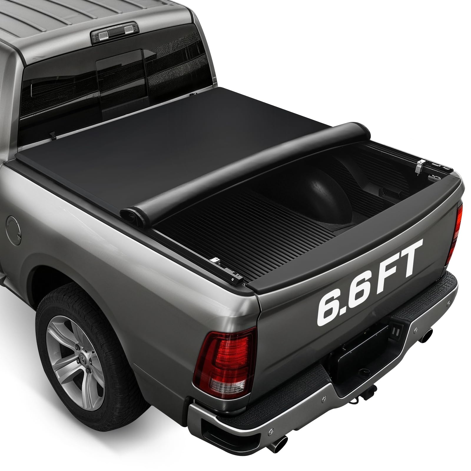 RHOBRA Soft Roll-Up Truck Bed Tonneau Cover Compatible with 2014-2018 Chevy Silverado/GMC Sierra 1500 New Body Style 6.6ft Bed, 26.5oz Vinyl Soft Truck Bed Cover, Weather Resistant Bed Cover - truck bed and tailgate accessories | Mubboo