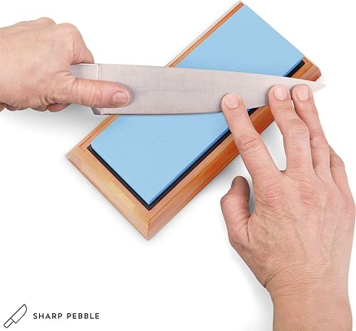 Miniatura 5 de Sharp Pebble Juego de piedras de afilar extragrandes  piedra de afilar cuchillos  grano 40010006000 con plantilla de afilar cincel y guía de ángulo