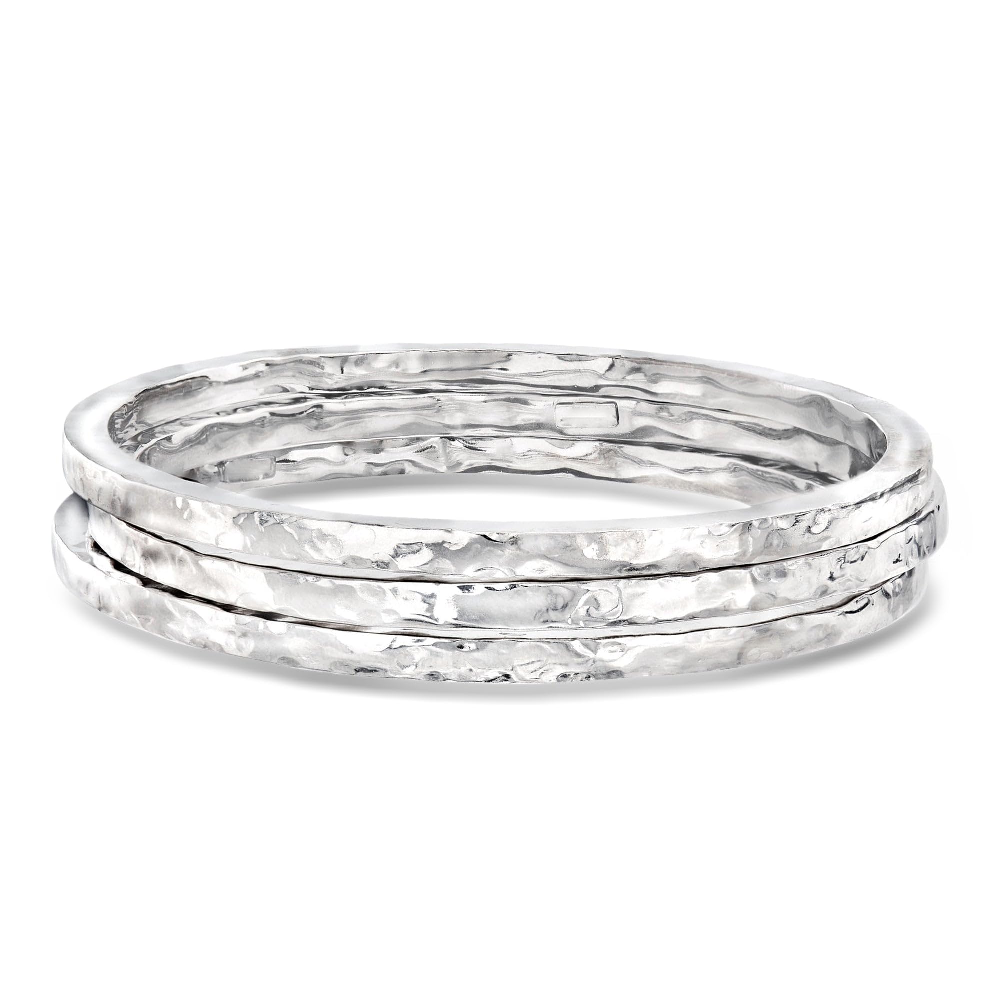 Ross-Simons Italian Sterling Silver Jewelry Set: 3 Hammered Bangle Bracelets