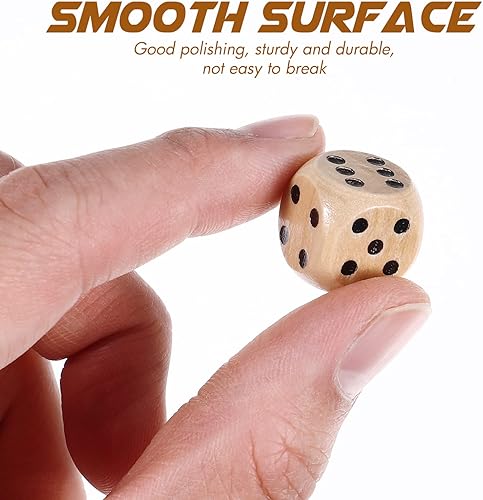Miniatura 3 de Toddmomy Juego de 10 dados de 6 caras de 0.630in, dados redondos de madera pequeños, dados de matemáticas estándar para enseñanza en el aula, juegos