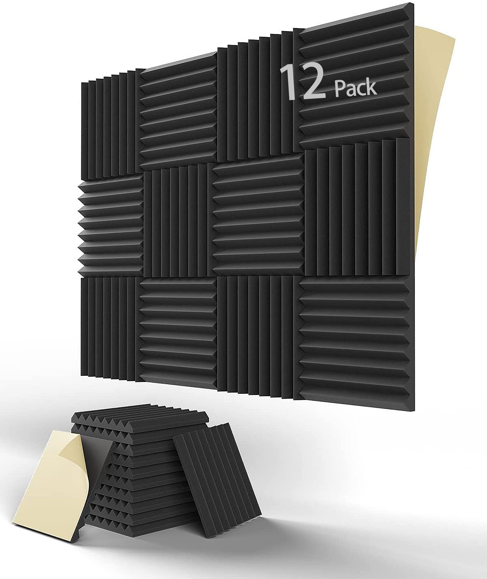 Buy LEIYER Upgrade 12 pack Acoustic Panels With SelfAdhesive, 1" X 12