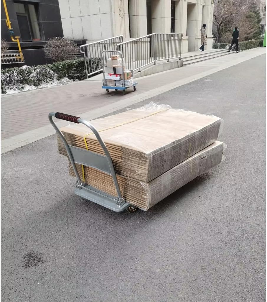 Wytrzymały wózek transportowy z kółkami obrotowymi do załadunku i przechowywania, wózek platformowy 110 x 65 cm