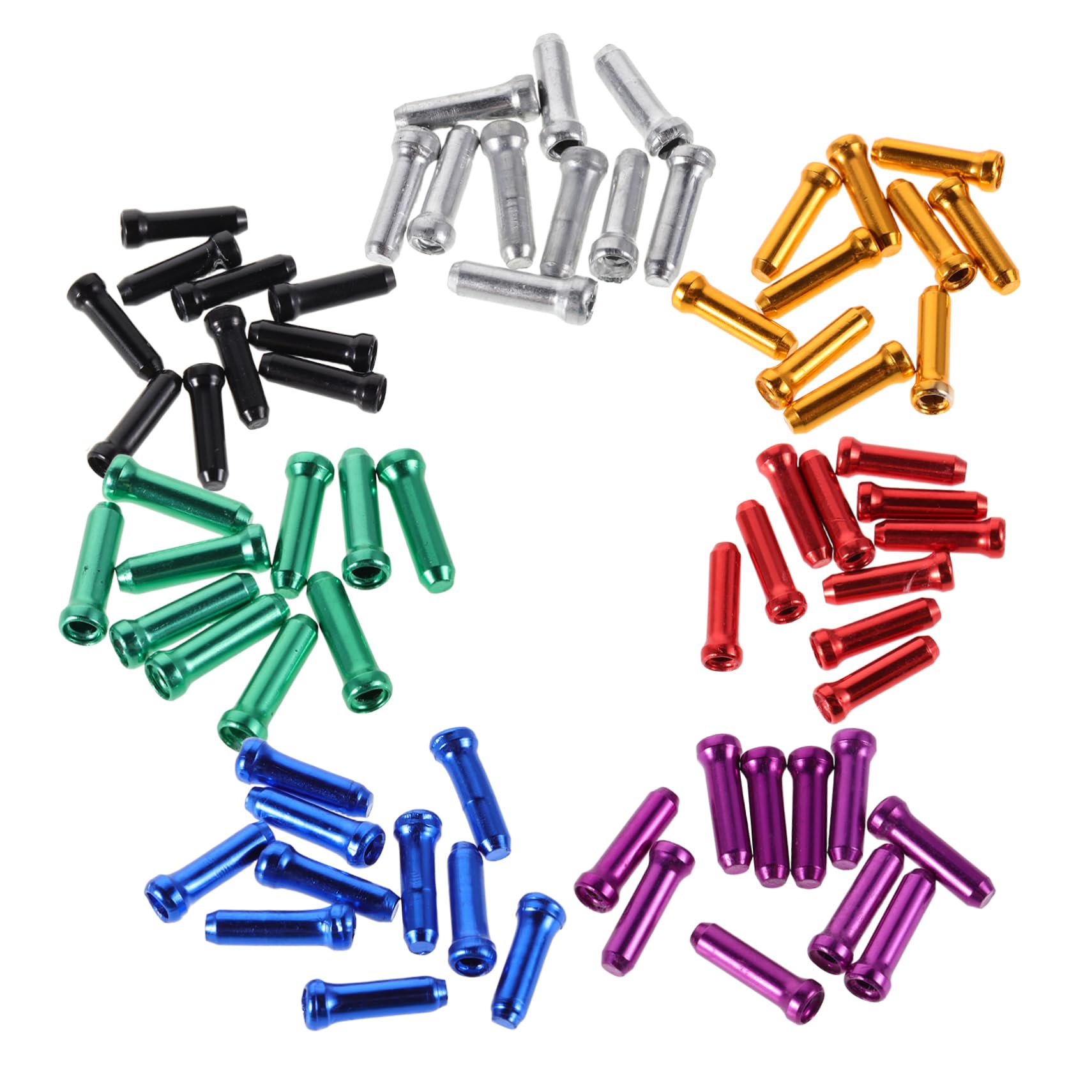 BCOATH 80pcs Bike Cable End Caps Durable Aluminum Alloy Crimps for Bicycle Brake and Shift Cables Lightweight and Stylish Fittings for Mountain and Road Bikes
