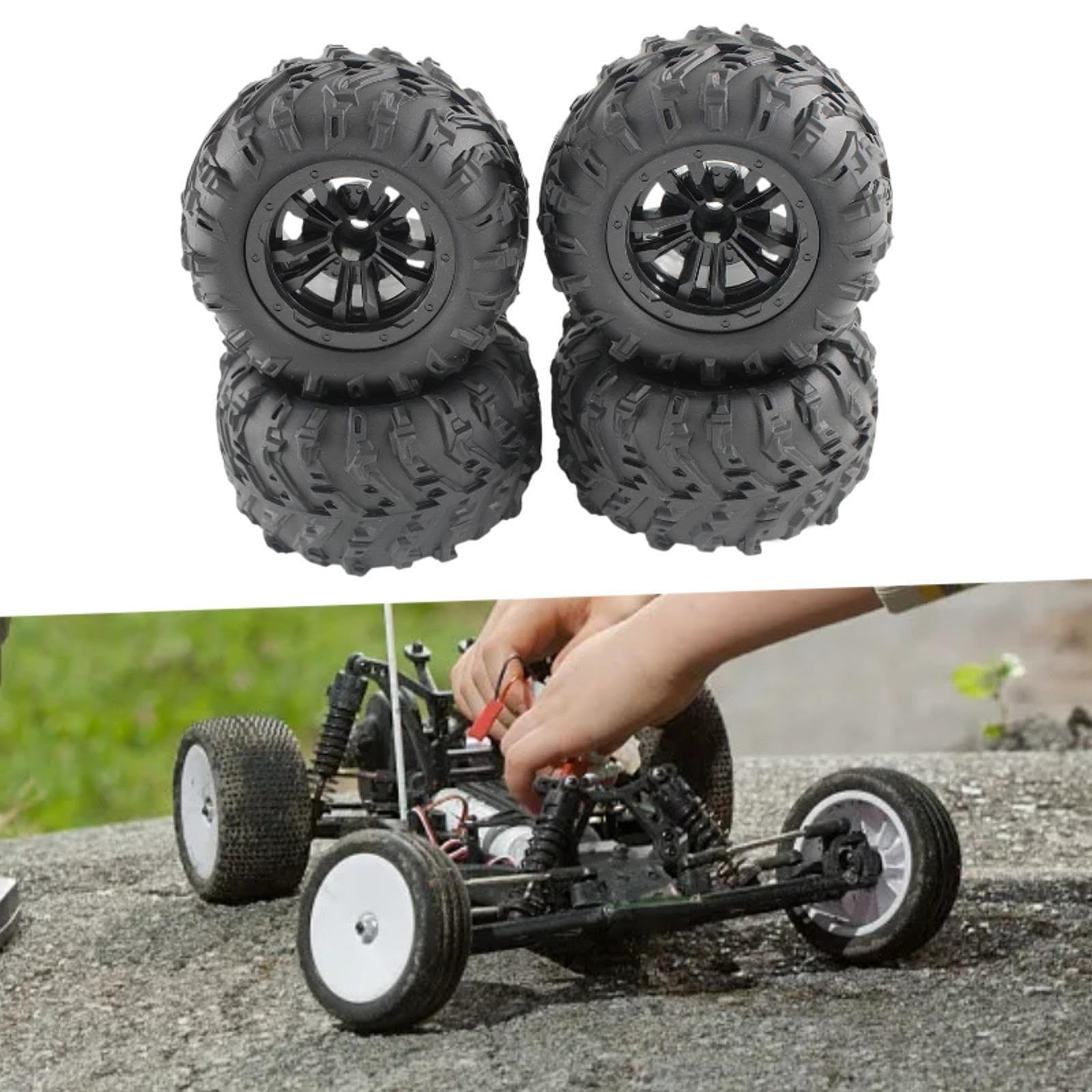 4x Mise à Niveau Des Pneus En Caoutchouc RC pour 1/12 1/14 1/16 124016