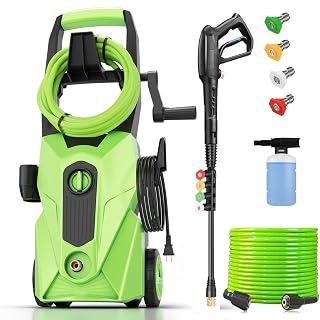 2025 New 5000PSI Pressure Cleaner, Power Cleaner with 33FT Resistant Extension Hose and 4 Nozzles, Compatible with Undercarriage Cleaners, Professional Powerwashers for Home/Car(Green) - Amazon product rated Grade A