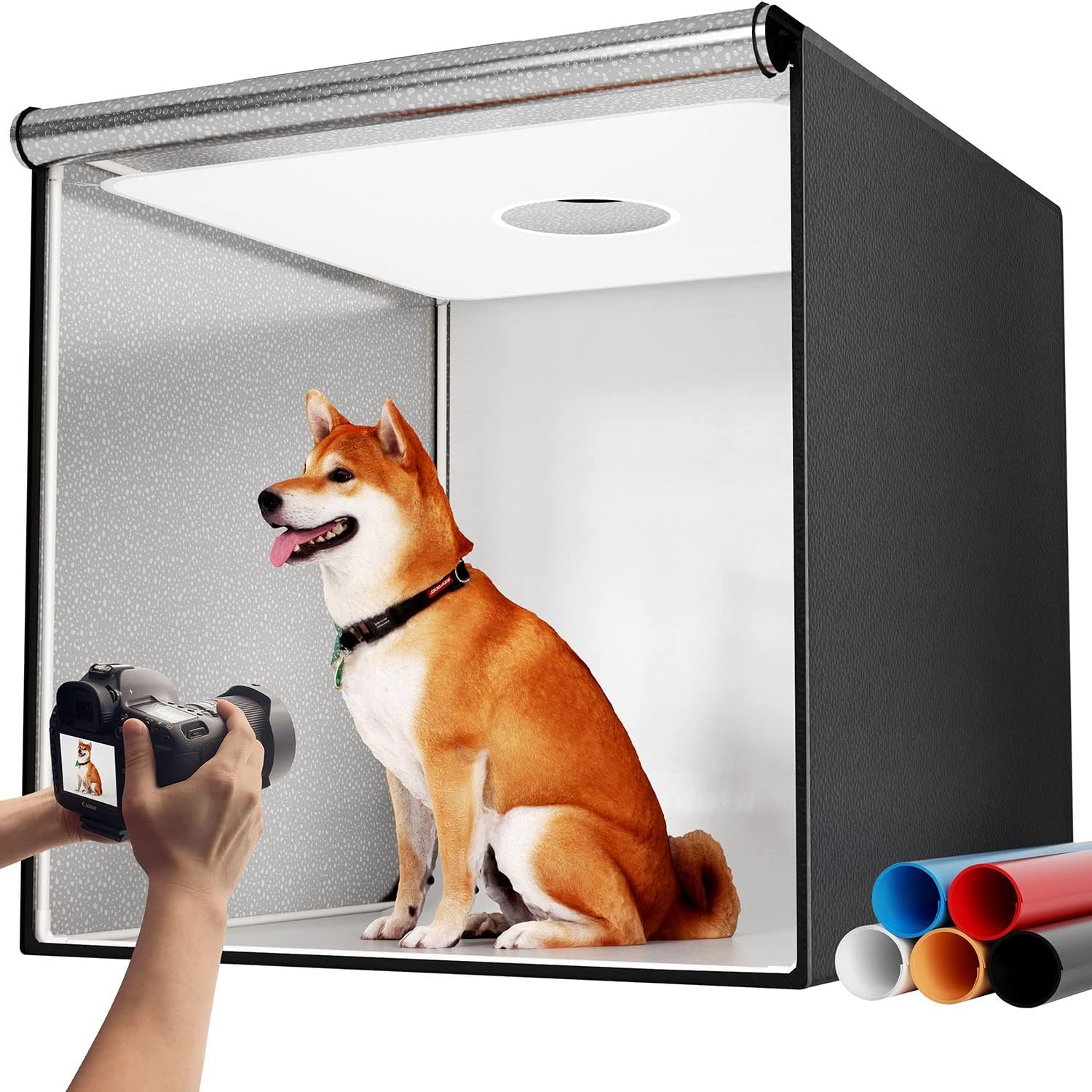 Photo Studio Light Box for Photography: Takerers 32x32 Inch 210 LED Large Lightbox for Product with 3 Stepless Dimming Light Panel