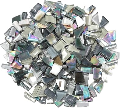 Gray Mixed Irregular Mosaic Glass Mosaic Tiles Pieces, 300g Mosaic DIY Set Adult Mosaic Set, Mosaic Craft Supplies Mosaic Making Supplies