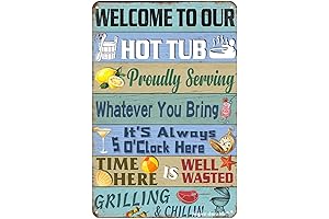 Nostalgic Welcome to Our Hot Tub Tin Sign: Enhance Your Bathroom Decor
