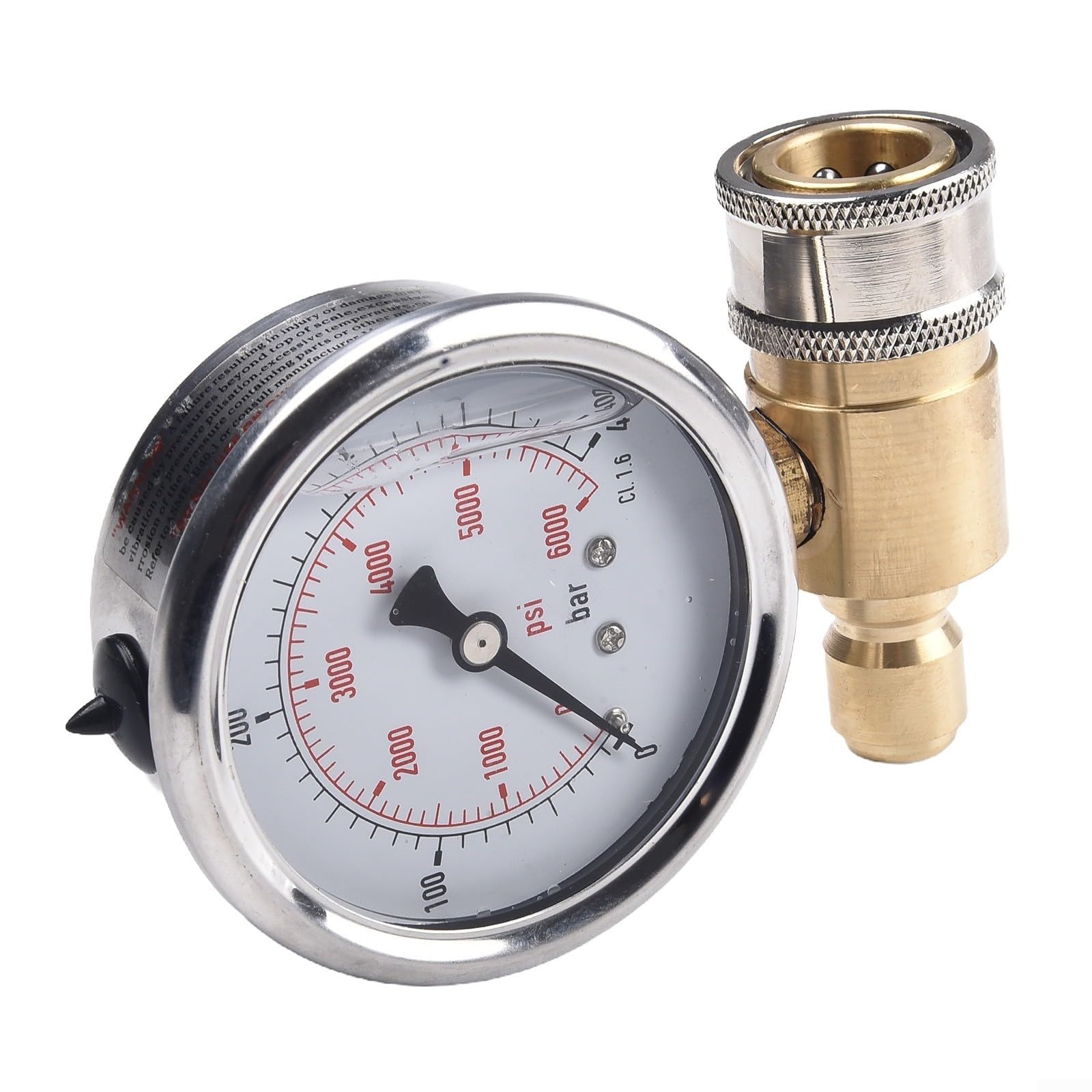 Präzises 5000PSI Manometer, Hochdruckreiniger-Messgerät, 3/8' Schnellanschluss, 5000PSI Messgerät für Hochdruckreiniger