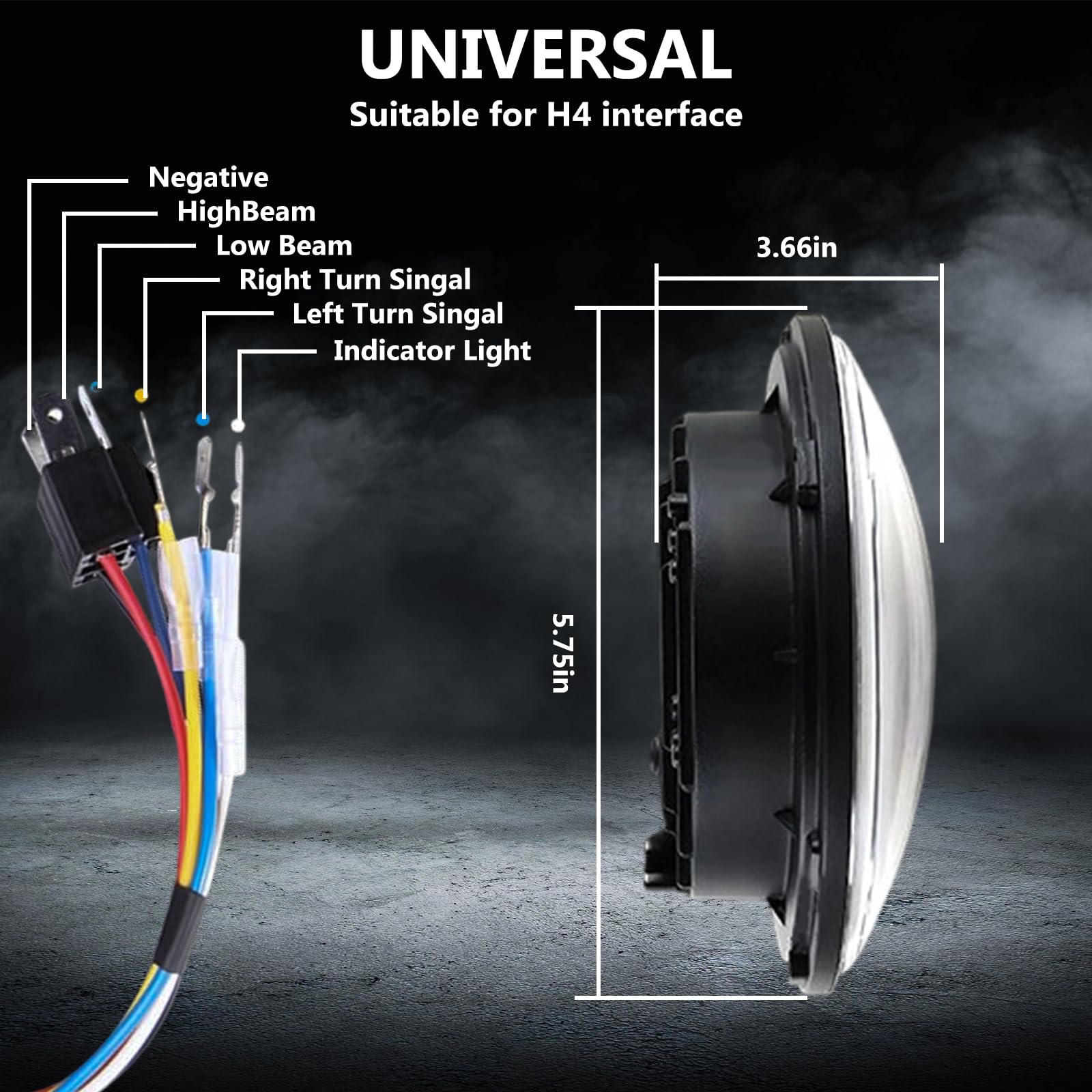 7 Zoll LED Motorrad Scheinwerfer DRL Weiß Blinker Bernstein Scheinwerfer | Scheinwerfer E-geprüft mit Abblendlicht Fernlicht Amber Halo Blinker, Tagfahrlicht Kompatibel mit Gängigen Motorradmodellen