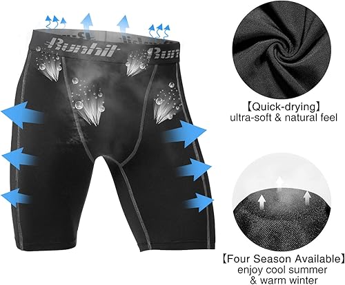 Miniatura 5 de Runhit - Pantalones cortos deportivos de compresión para hombre, ropa interior de elastano, pantalones para correr y entrenar