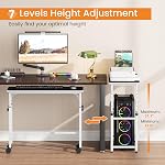Snughome Mobile Keyboard Tray with Mouse Pad, Height Adjustment 23"-31", Keyboard Standing Desk, Rolling Under-Desk Extender with Lockable Casters, Desk Accessories for Home Office