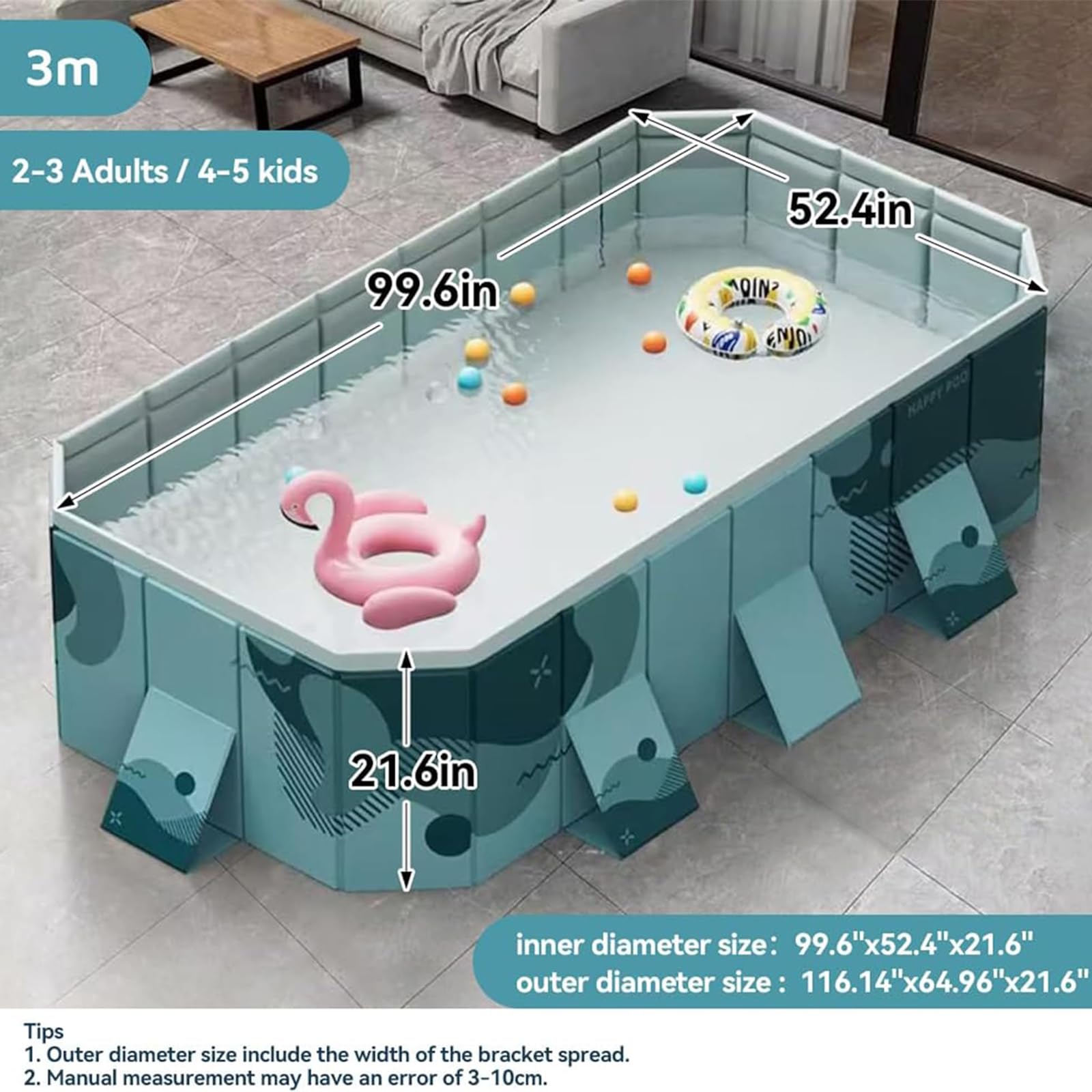 Non Inflatable Pool For Adults Foldable Outdoor Swimming Pool - Non ...