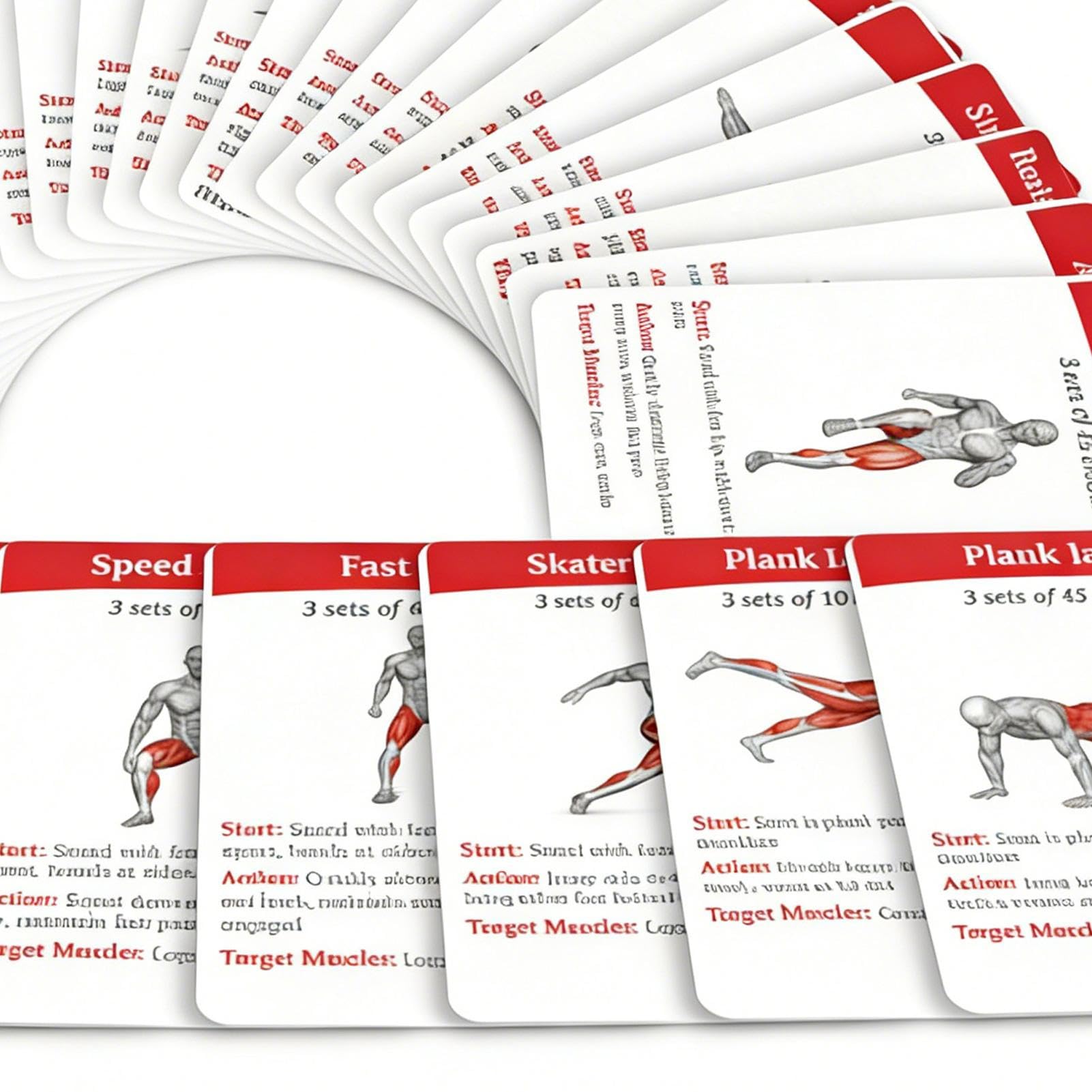 Mazzo di carte per esercizi, 36 pezzi, guida portatile per allenamento fitness con carte di allenamento impermeabili per donne, principianti e avanzati, palestra a casa, all'aperto, uso in viaggio