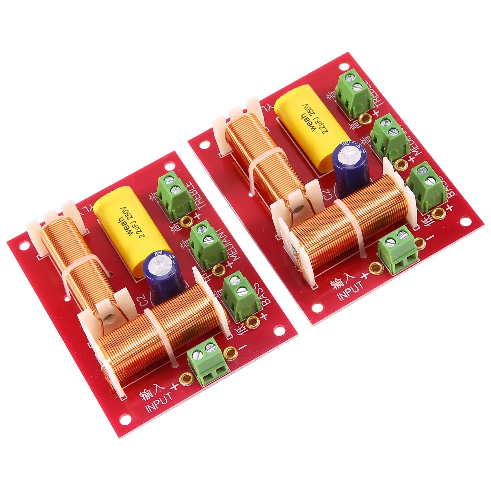 2 pezzi 200 W 3 audio Crossover Crossover + Midrange + Crossover Speakers Filtro Frequenza Divisore