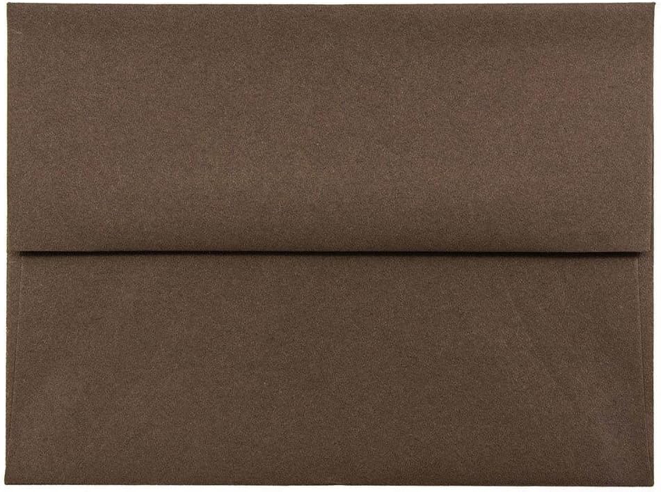 JAM PAPER A2 Premium Invitation Envelopes - 4 3/8 x 5 3/4 - Chocolate Brown Recycled - 100/Pack